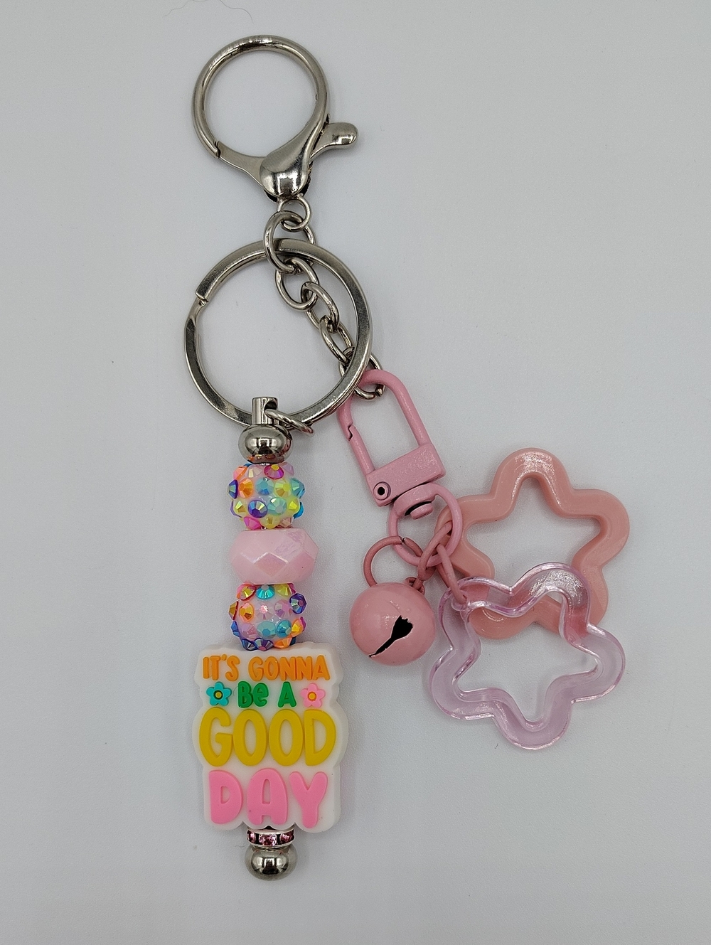 Handcrafted Pink Keychain/ Bag Charm - "It's Gonna Be A Good Day"